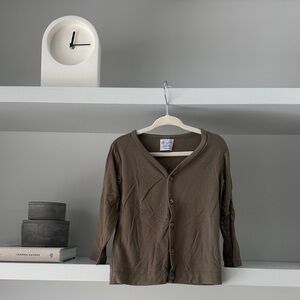 Olive Green Jax and Lennon Bamboo Button-Front Cardigan